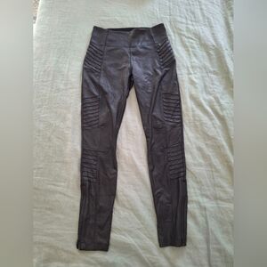 Athleta Black Leggings with Ribbed Detail